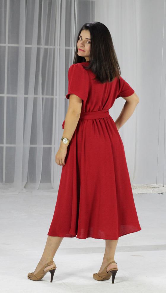 Vestido store transpassado vermelho