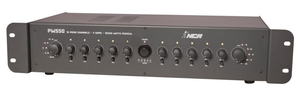 Amplificador de som ambiente setorizado Pw550 10 Canais 30 rms Watts