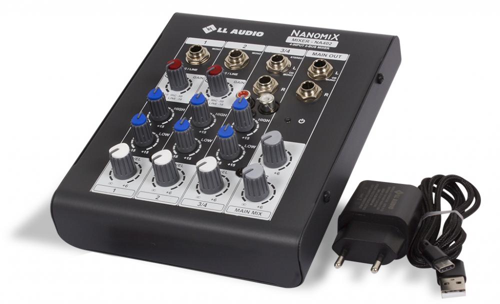 MESA DE SOM 4 CANAIS - NANOMIX NA402R : Mesa de som : Fatto Soluções