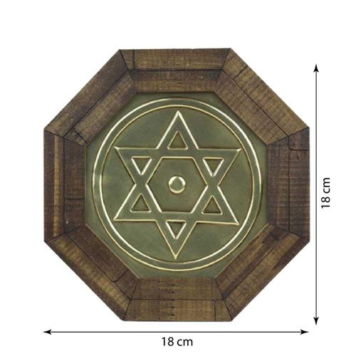 Quadro Oitavado Radiônico Estrela de Davi 18cm
