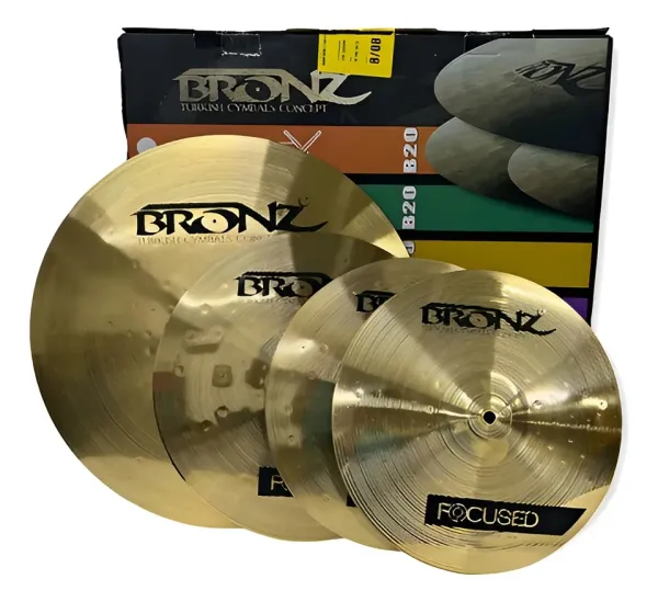Kit de Pratos Bronz Linha Focused - 13/14/18