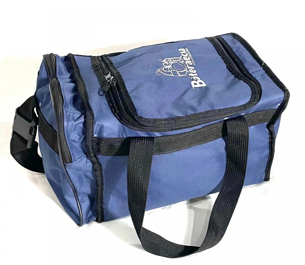 Bag de Pedal Duplo Solid Sound Bateraecia Azul e Branco Acessórios de