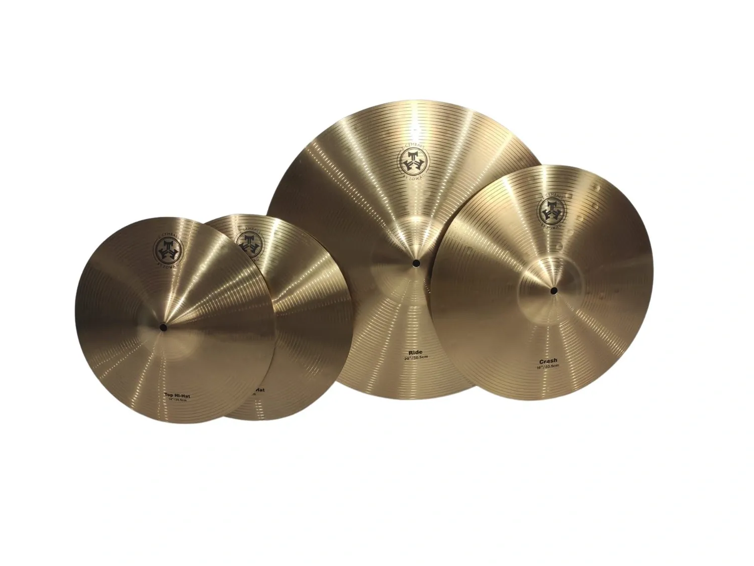 Kit Pratos Zowag Brass 14/16/20 para Bateristas