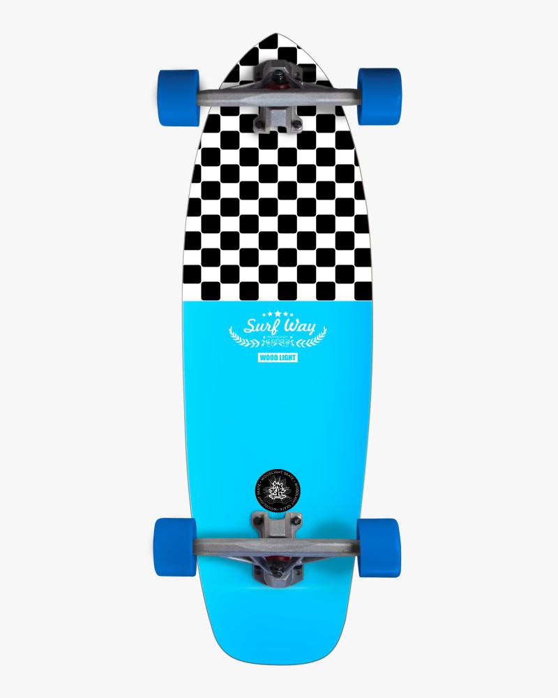 Longboard Cruiser New Surf Square And Blue Completo