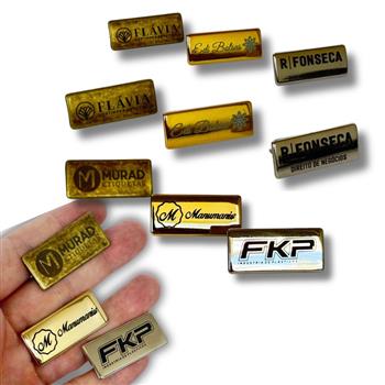 Etiqueta Metal com Garra 2,8x1,1cm