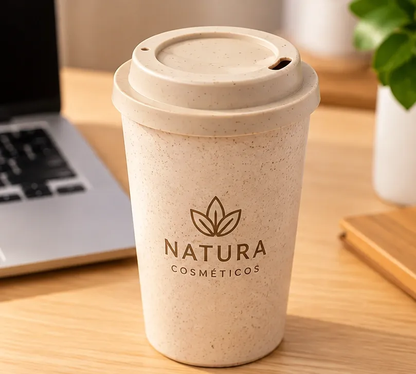Copo Ecológico Personalizado em Fibra de Arroz 350ml