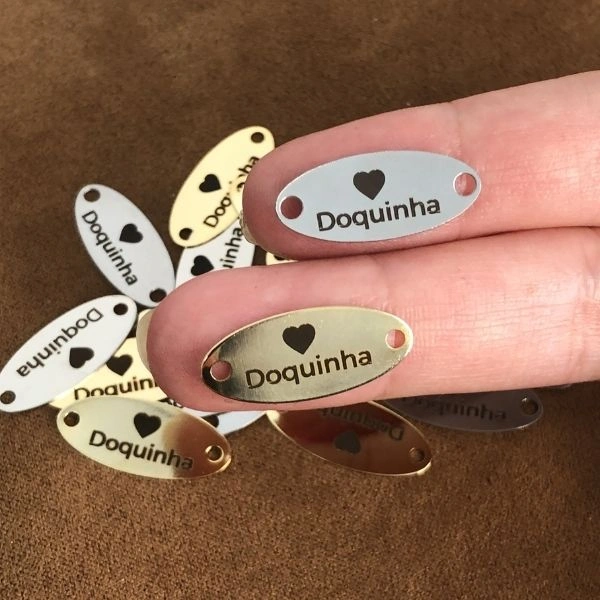 Etiqueta Metal Oval 2,3x1cm