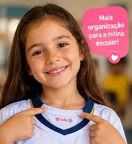 Etiquetas Escolares Personalizadas para Uniformes | Termocolantes até 3 cm