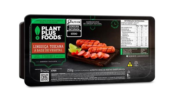 Linguiça Toscana Vegetal Plant Plus Foods 250g refrig