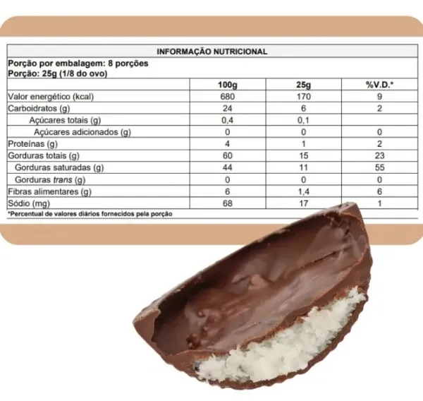 Ovo de Páscoa Vegano Chocoduo Coco Veganutris 200g refrig