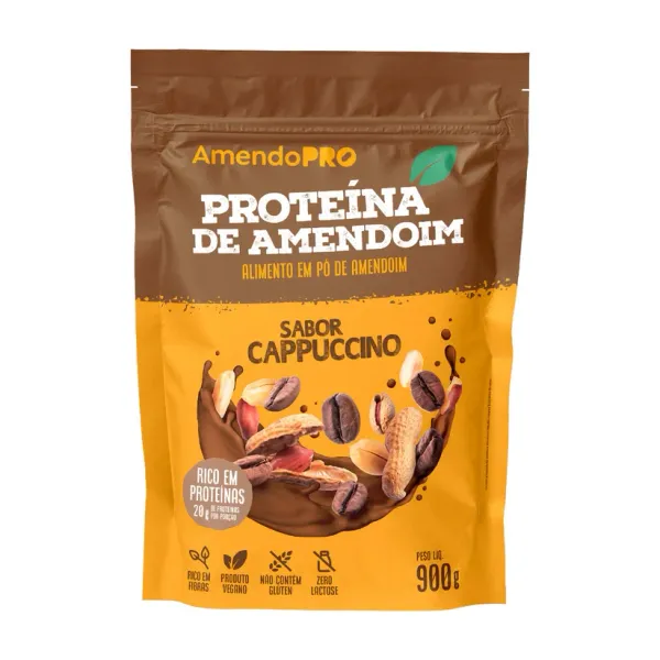 Proteína de Amendoim Sabor Cappuccino Amendopro 900g : SUPLEMENTOS