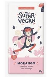 Barra De Chocolate Branco Com Morango Vegano Super Vegan 95g