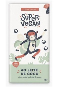 Barra De Chocolate Vegano Ao Leite De Coco Super Vegan 95g