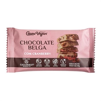 Chocolate Belga com Cranberry Cacau Vegan 30g
