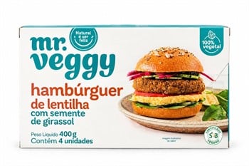 Hambúrguer de Lentilha com Semente de Girassol Mr Veggy 400g refrig.