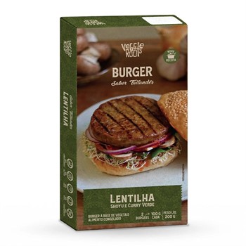 Hambúrguer de Lentilha Sabor Tailandês Veggie Roots 200g refrig.