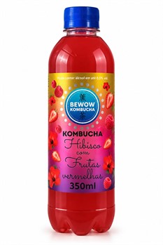 Kombucha Hibisco com Frutas Vermelhas Bewow 350ml refrig.