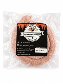 Linguiça de Rolo Defumada Vegetal Miraia 300g refrig.