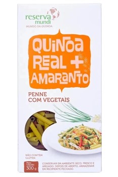 Macarrão Penne Com Vegetais Tricolor Quinoa E Amaranto Reserva Mundi 300g