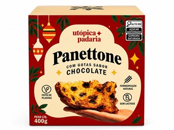 Panettone Vegano Gotas de Chocolate Utópica 400g