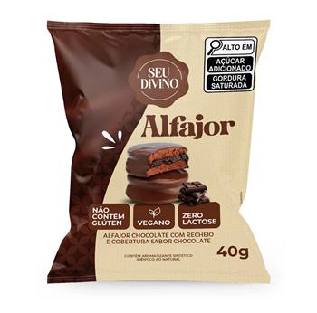Alfajor Chocolate com Recheio Chocolate Sem Glúten Seu Divino 40g