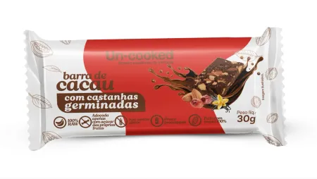 Barra de Cacau com Castanhas Germinadas Uncooked 30g