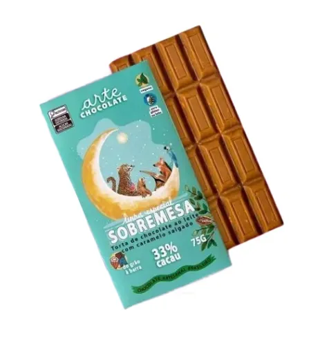Barra de Chocolate ao Leite com Caramelo Salgado 33% Cacau Arte Chocolate 75g