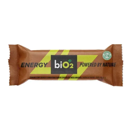 Barra Energy Tâmara com Cacau e Cobertura Sabor Chocolate Meio Amargo Bio2 42g