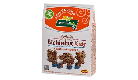 Biscoito Bichinhos Kids Sabor Brigadeiro Sem Glúten Natural Life 80g