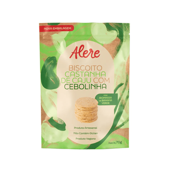 Biscoito Castanha de Caju e Cebolinha Alere 70g