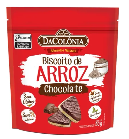 Biscoito de Arroz com Chocolate Dacolônia 50g