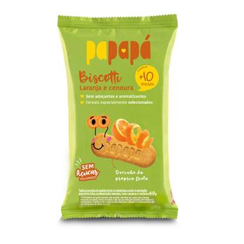 Biscoito Infantil Laranja e Cenoura Papapá 60g