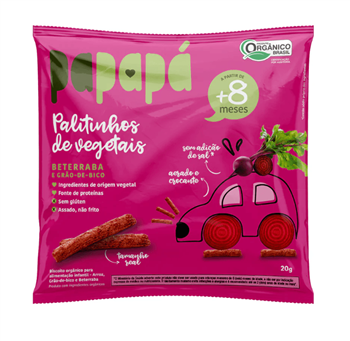Biscoito Infantil Organico Beterraba e Grão de Bico Papapá 20g