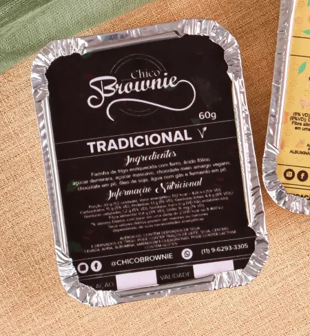 Brownie Vegano Tradicional Chico Brownie 60g refrig