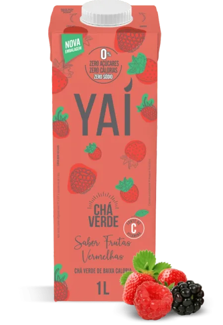 Chá Verde Sabor Frutas Vermelhas Yaí 1L