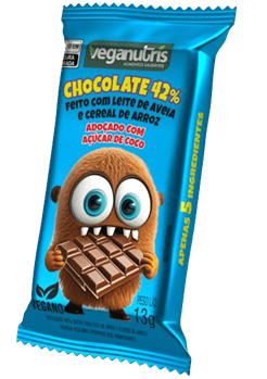 Chocolate 42% Cacau com Cereal de Arroz Veganutris 13g