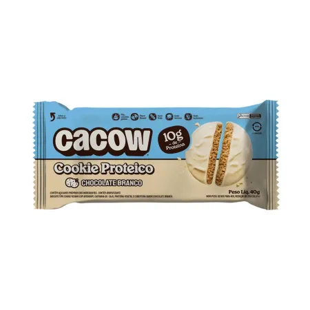 Cookies Proteico Tradicional com Chocolate Branco Cacow 40g