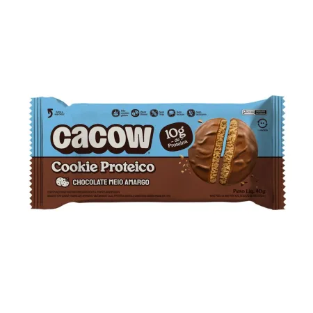 Cookies Proteico Tradicional com Chocolate Meio Amargo Cacow 40g