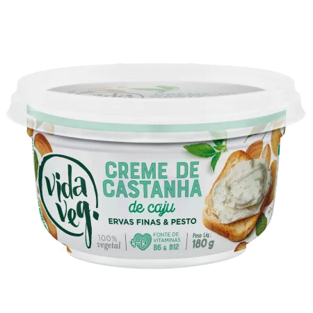 Creme de Castanha de Caju Ervas Finas e Pesto Vida Veg 180g  refrig.
