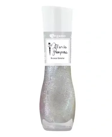 Esmalte Vegano Branco Estrelar Maria Pomposa 8,5ml