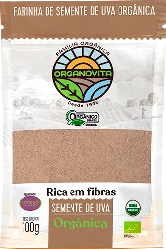 Farinha de Semente de Uva Orgânica Organovita 100g