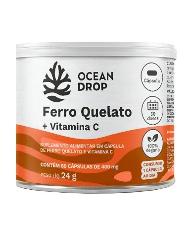 Ferro Quelato e Vitamina C 60 Capsulas