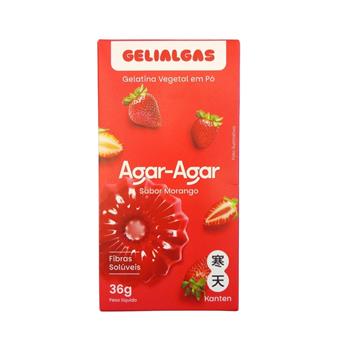 Gelatina Agar-Agar Sabor Morango Gelialgas 36g