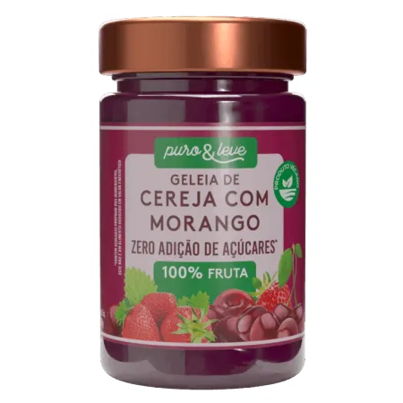 Geleia de Cereja com Morango sem Açúcar Puro e Leve 230g