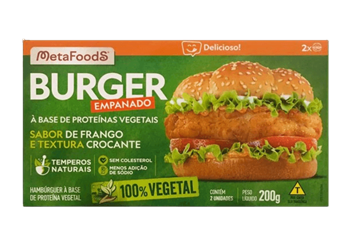 Hamburguer Vegetal Empanado MetaFoods 200g refrig.