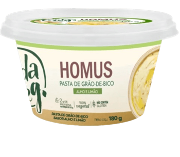 Homus Pasta De Grão De Bico Sabor Alho e Limão Vida Veg 180g refrig.