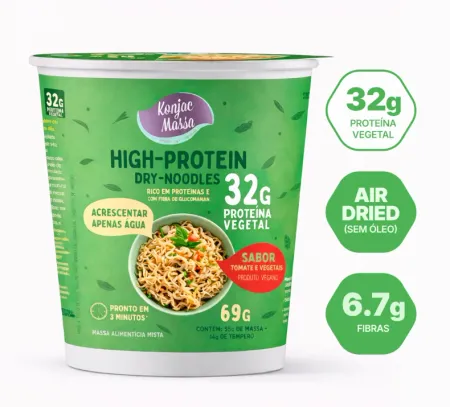 Macarrão Instantâneo Proteico Sabor Tomate e Vegetais Dry Noodles Konjac 69g