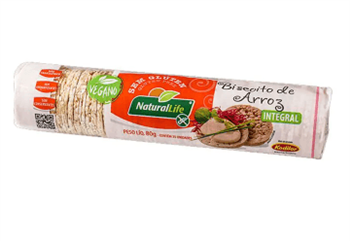 Mini Biscoito de Arroz Sem Glúten Natural Life 80g
