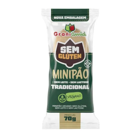 Mini Pão Tradicional Sem Glúten Grani Amici 70g