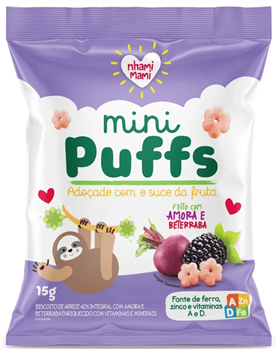Mini Puffs Amora e Beterraba Nhami Mami 15g